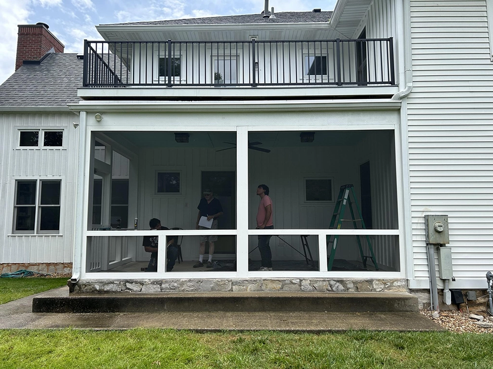 newly constructed screened in porch