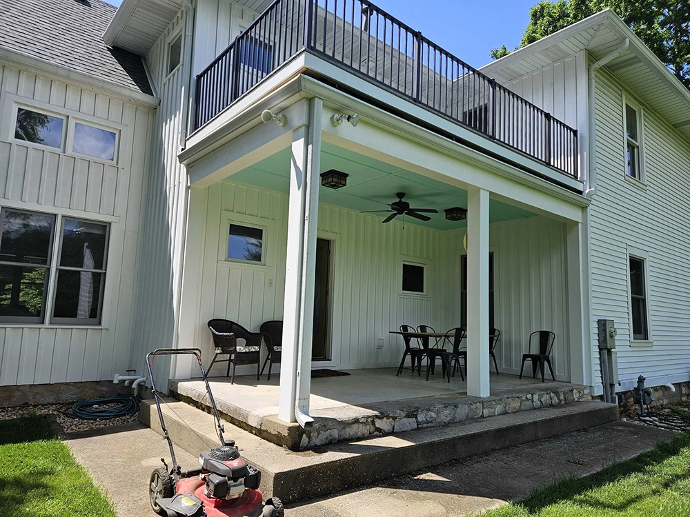 porch area on house under construction